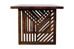 Fevano Solid Wood Rectangular Dining Table in Smoked Brown - Ornate Home