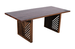 Fevano Solid Wood Rectangular Dining Table in Smoked Brown - Ornate Home