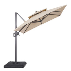 Fida Beige Square Umbrella (Base) - Ornate Home