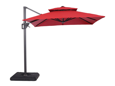 Fida Red Square Umbrella (Base Included) - Ornate Home
