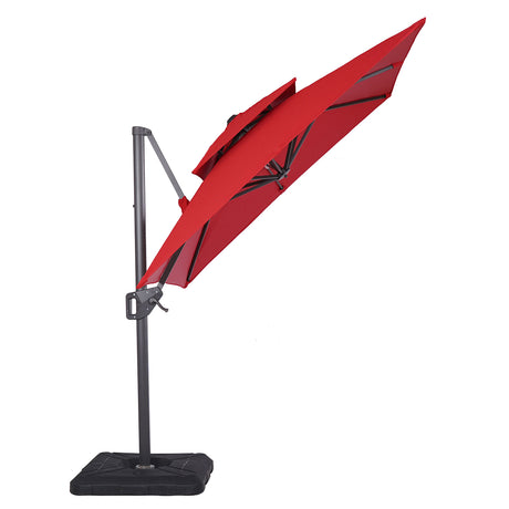 Fida Red Square Umbrella (Base Included) - Ornate Home