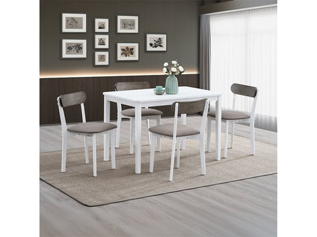 Fidelity White & Gray 5Pc Pack Dining Set - Ornate Home