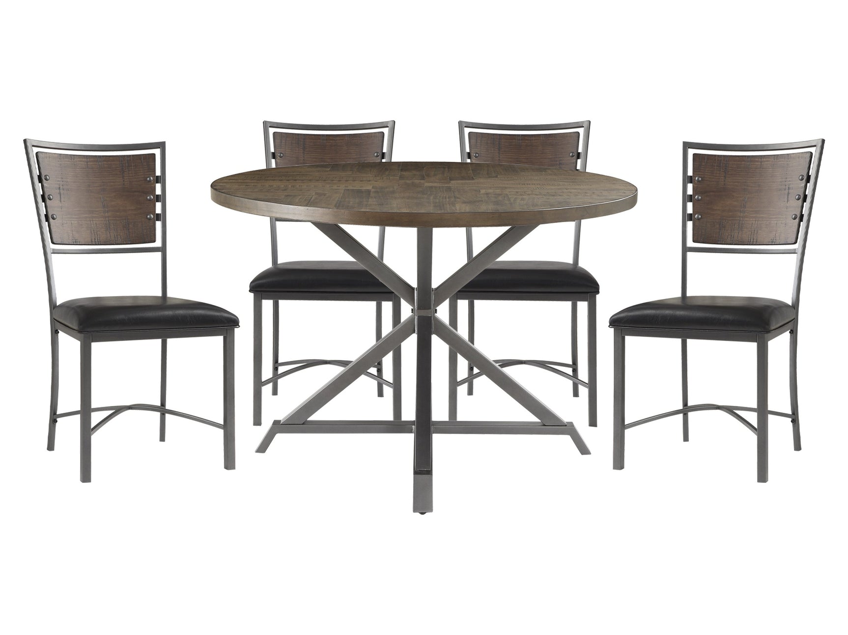 Fideo Burnished 5-piece Dinig Table Set - Ornate Home