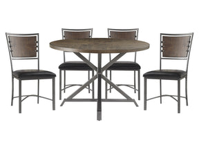 Fideo Burnished 5-piece Dinig Table Set - Ornate Home