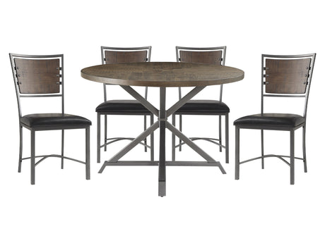 Fideo Burnished 5-piece Dinig Table Set - Ornate Home