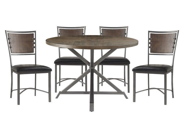 Fideo Burnished 5-piece Dinig Table Set - Ornate Home