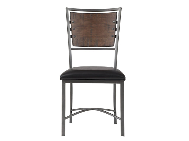 Fideo Burnished Brown/Gray Metal Side Chair (Set of 2) - Ornate Home