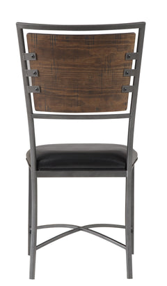 Fideo Burnished Brown/Gray Metal Side Chair (Set of 2) - Ornate Home