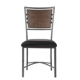 Fideo Burnished Brown/Gray Metal Side Chair (Set of 2) - Ornate Home