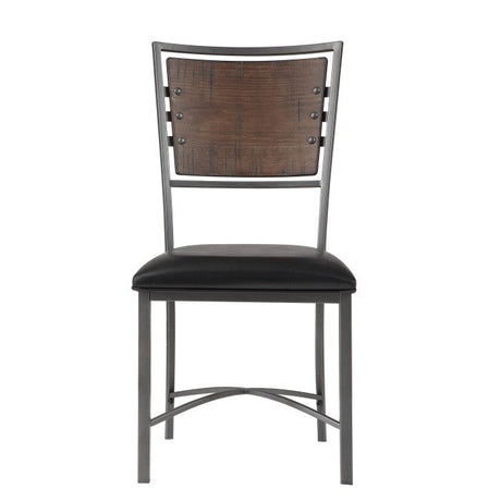 Fideo Burnished Brown/Gray Metal Side Chair (Set of 2) - Ornate Home