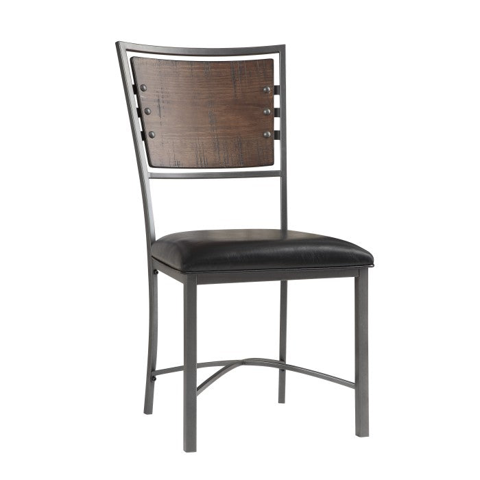 Fideo Burnished Brown/Gray Metal Side Chair (Set of 2) - Ornate Home