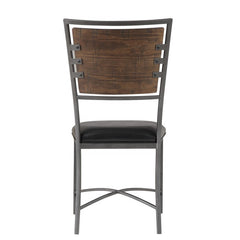 Fideo Burnished Brown/Gray Metal Side Chair (Set of 2) - Ornate Home