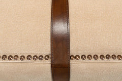 Field & Hide Beige Strap Canvas & Leather Stool - Ornate Home
