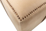 Field & Hide Beige Strap Canvas & Leather Stool - Ornate Home