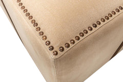 Field & Hide Beige Strap Canvas & Leather Stool - Ornate Home