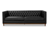 Fielder Black Leather Sofa - Ornate Home