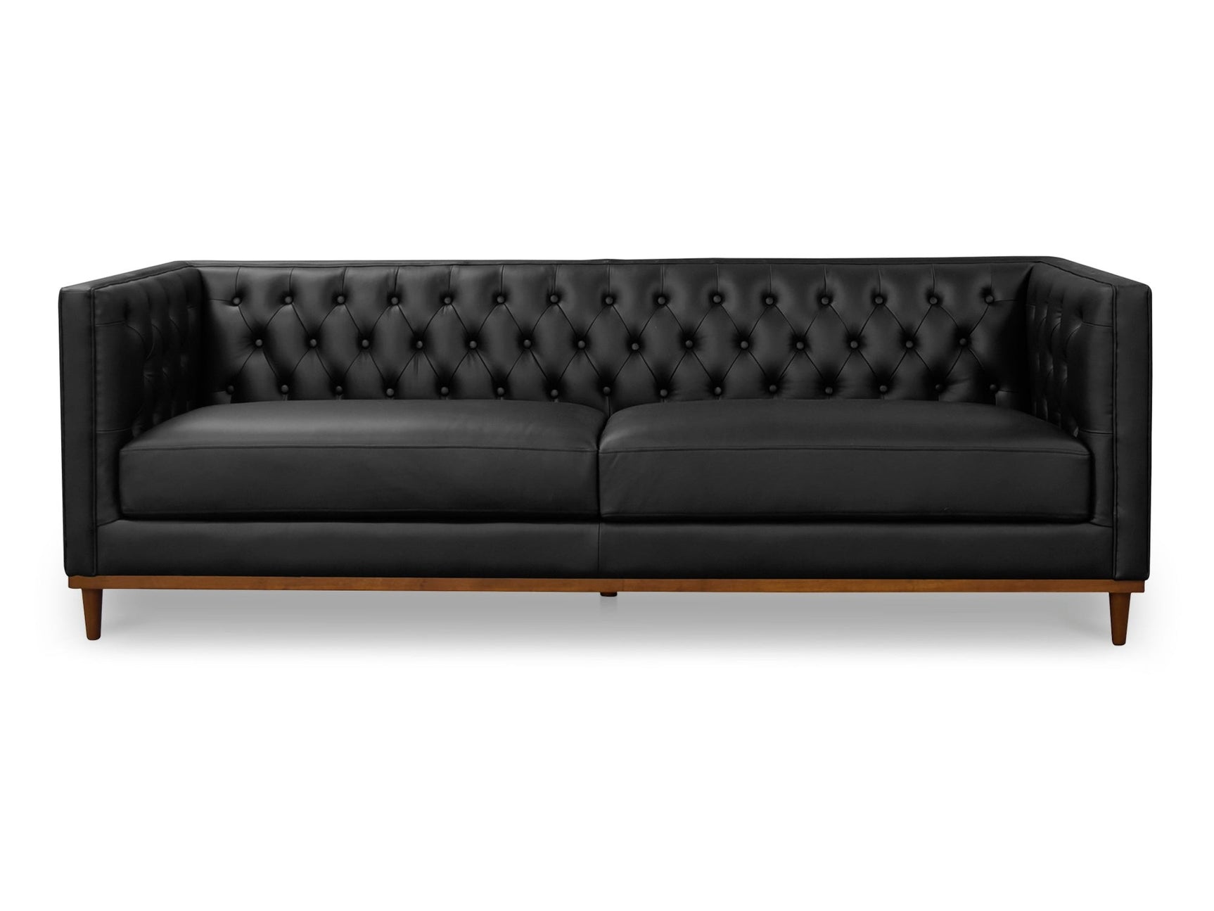 Fielder Black Leather Sofa - Ornate Home