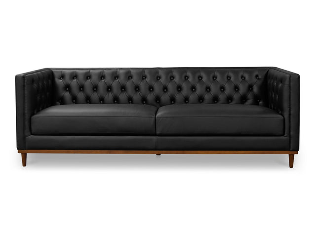Fielder Black Leather Sofa - Ornate Home