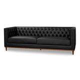 Fielder Black Leather Sofa - Ornate Home
