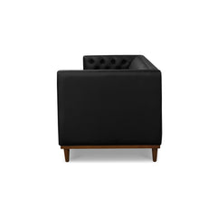 Fielder Black Leather Sofa - Ornate Home