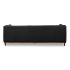 Fielder Black Leather Sofa - Ornate Home