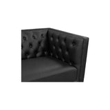 Fielder Black Leather Sofa - Ornate Home