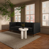 Fielder Black Leather Sofa - Ornate Home