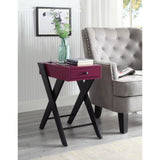 Fierce Burgundy & Black Side Table (USB Charging Dock) - Ornate Home