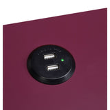 Fierce Burgundy & Black Side Table (USB Charging Dock) - Ornate Home