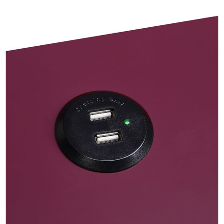 Fierce Burgundy & Black Side Table (USB Charging Dock) - Ornate Home