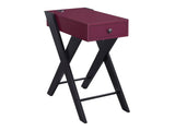 Fierce Burgundy & Black Side Table (USB Charging Dock) - Ornate Home