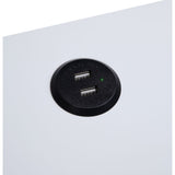 Fierce White & Black Side Table (USB Charging Dock) - Ornate Home