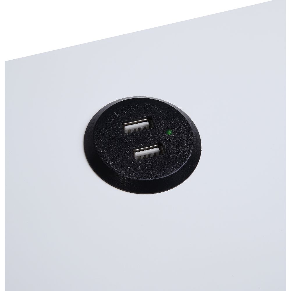 Fierce White & Black Side Table (USB Charging Dock) - Ornate Home