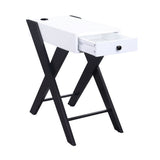 Fierce White & Black Side Table (USB Charging Dock) - Ornate Home