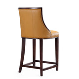 Fifth Ave Counter Stool in Camel and Dark Walnut - Ornate Home