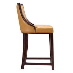Fifth Ave Counter Stool in Camel and Dark Walnut (set of 2) - Ornate Home