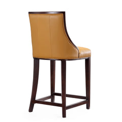 Fifth Ave Counter Stool in Camel and Dark Walnut (set of 2) - Ornate Home
