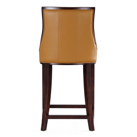 Fifth Ave Counter Stool in Camel and Dark Walnut (set of 2) - Ornate Home