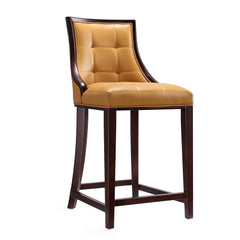 Fifth Ave Counter Stool in Camel and Dark Walnut (set of 3) - Ornate Home