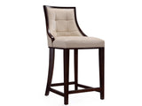 Fifth Ave Counter Stool in Cream and Dark Walnut - Ornate Home