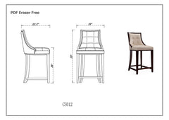 Fifth Ave Counter Stool in Cream and Dark Walnut (set of 2) - Ornate Home
