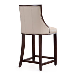 Fifth Ave Counter Stool in Cream and Dark Walnut (set of 2) - Ornate Home