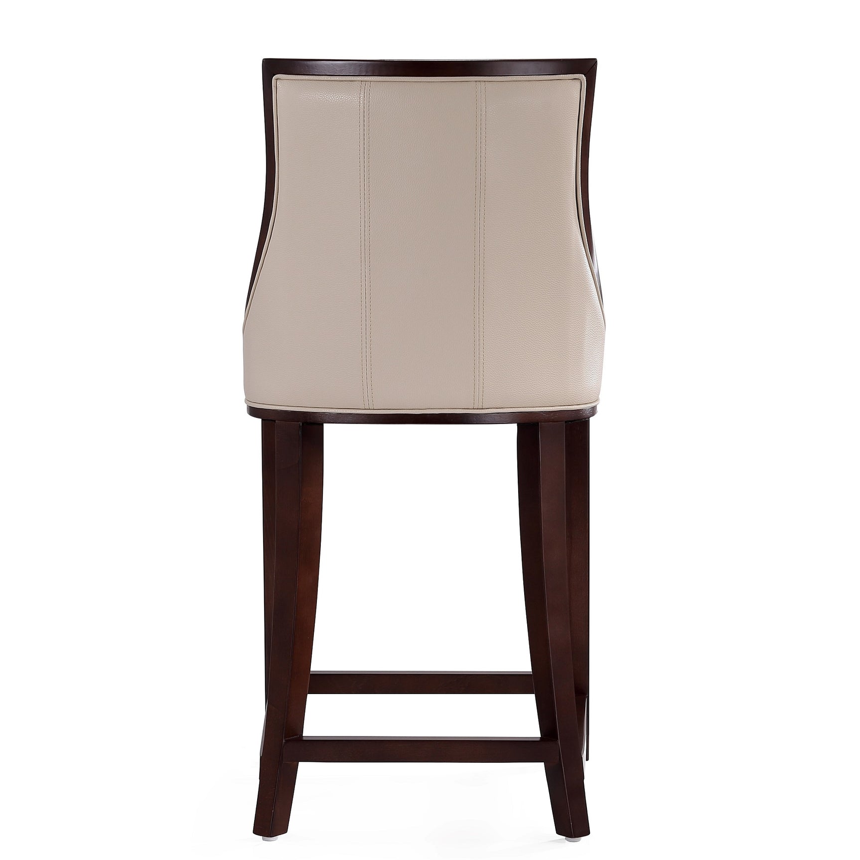 Fifth Ave Counter Stool in Cream and Dark Walnut (set of 2) - Ornate Home
