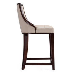 Fifth Ave Counter Stool in Cream and Dark Walnut (set of 3) - Ornate Home