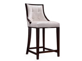 Fifth Ave Counter Stool in Pearl White and Walnut - Ornate Home