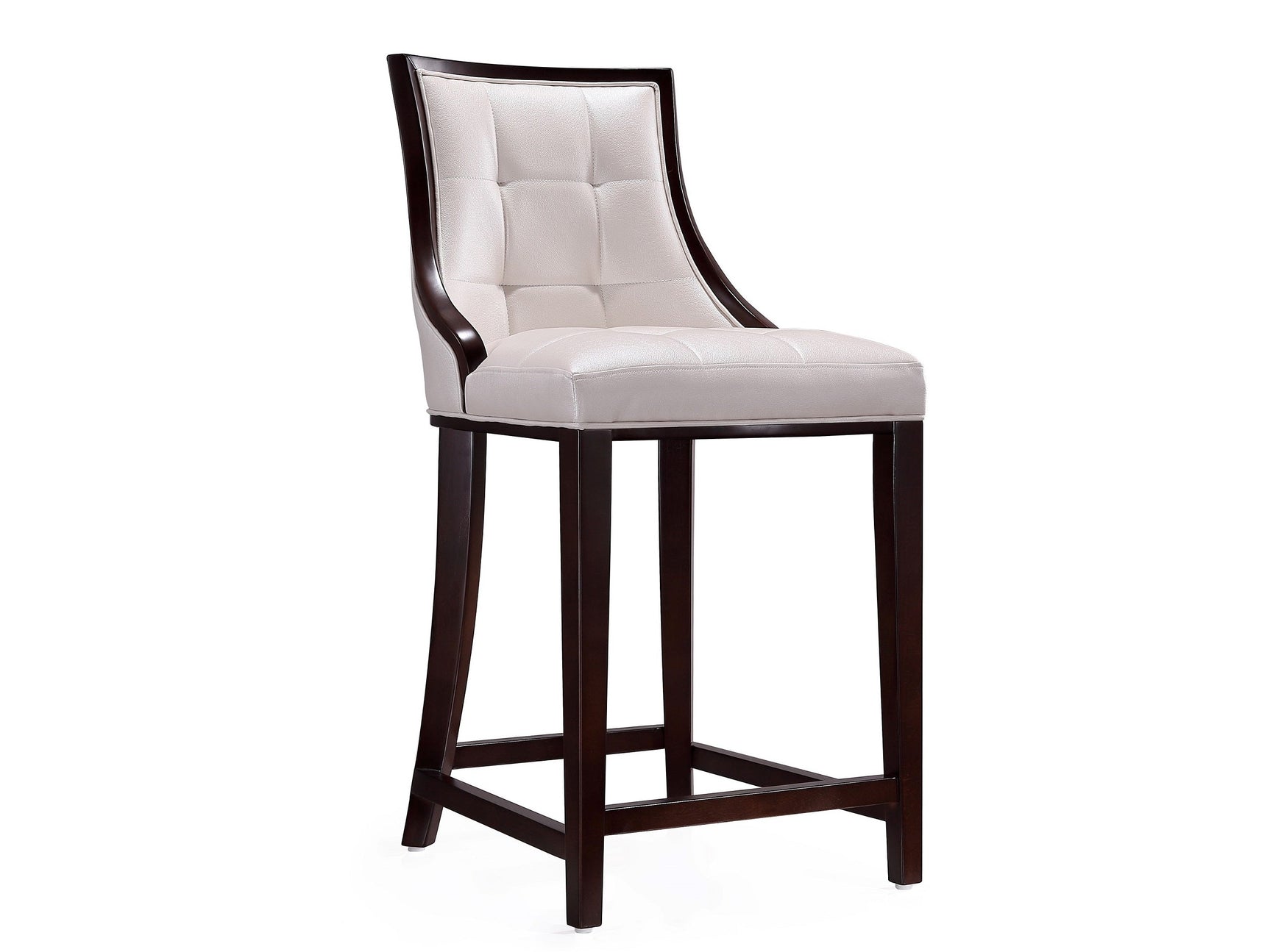 Fifth Ave Counter Stool in Pearl White and Walnut - Ornate Home