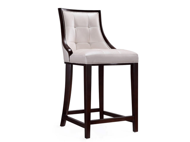Fifth Ave Counter Stool in Pearl White and Walnut - Ornate Home