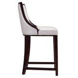 Fifth Ave Counter Stool in Pearl White and Walnut - Ornate Home