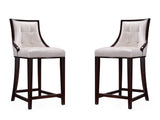 Fifth Ave Counter Stool in Pearl White and Walnut (set of 2) - Ornate Home