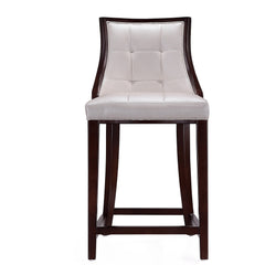 Fifth Ave Counter Stool in Pearl White and Walnut (set of 2) - Ornate Home